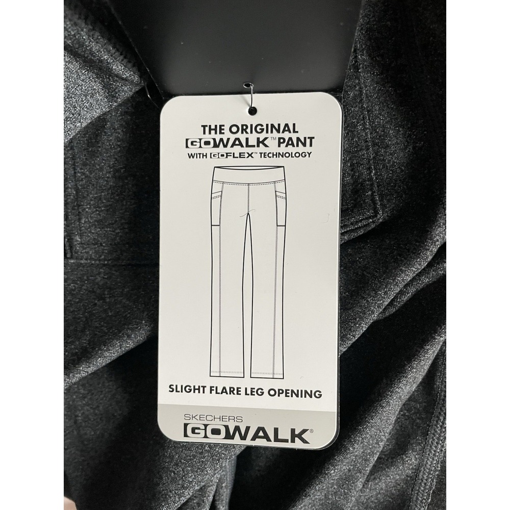 SKECHERS GOwalk Pull-On Pants XS Gray Slight Flare 32" Inseam Pockets NWT